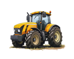 cartoon tractor on transparent background png