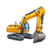 excavator digging in the ground, on transparent background png