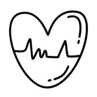 heart care of medical check up with doodle icons vector