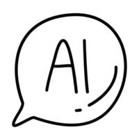 Artificial intelligence doodle icons vector