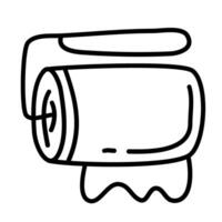 toilet tissue of cleaning service doodle icons vector