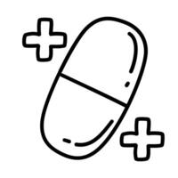 pills of medical check up with doodle icons vector