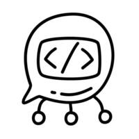 Artificial intelligence doodle icons vector