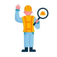 Construction worker character illustration sets vector