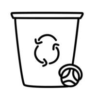 trash of cleaning service doodle icons vector