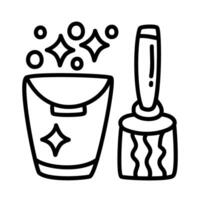 mop of cleaning service doodle icons vector