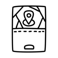 pin location of package shipping and delivery in doodle icons vector