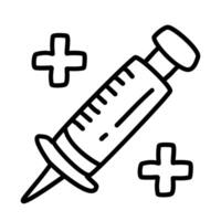 injection of medical check up with doodle icons vector