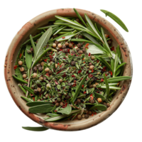 Frais herbes et épices dans une bol png