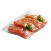 Fresh Salmon Fillets in Vacuum Packaging png