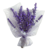 Bouquet of Lavender Wrapped in Paper png