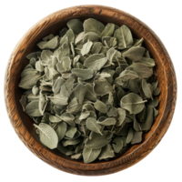 Dried Sage Leaves in Wooden Bowl png