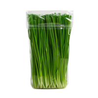 Packaged Fresh Chives Against Black Background png