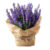 Bouquet of Lavender in Brown Paper png