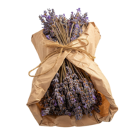 Bouquet of Dried Lavender Wrapped in Paper png