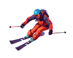 ein Mann Skifahren Nieder ein Berg png