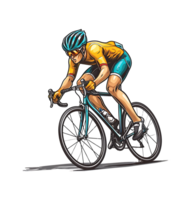 Ciclismo ciclista su un' bicicletta, su trasparente sfondo png