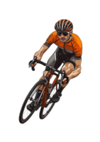 cycling rider on a bike, on transparent background png