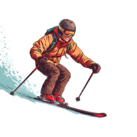 ein Mann Skifahren Nieder ein Berg png