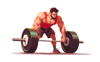 a man lifting a barbell on a transparent background png