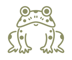 rana ranas sapo amante dibujo minimalista sencillo ilustración linda verde casa de campo corazón de rana goblincore estético transparente antecedentes elemento para camisa diseño pegatina decoración imprimible cortar archivo png