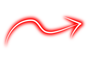 Red neon arrow icon png