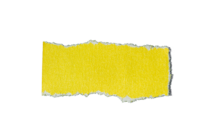 déchiré Jaune papier pièce isolé sur transparent Contexte. déchiré papier avec copie espace. Haut voir, plat poser. png