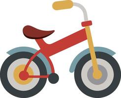para niños triciclo juguete ilustración plano diseño vector