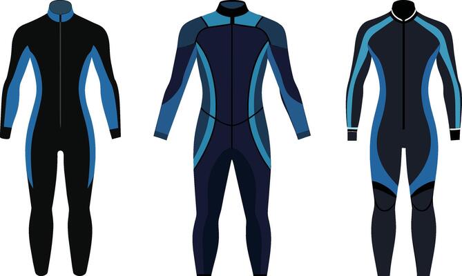 Wetsuit for scuba diving. illustration isolated on white background.
