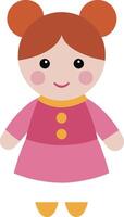 illustration children's toy of a cute doll girl vector