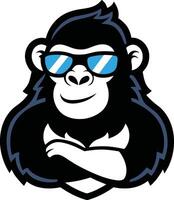 Mascot Illustration of a Gorilla with sunglass vector