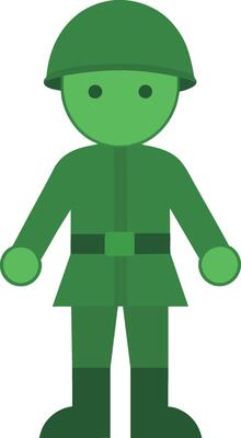 illustration children's Green Army Men toy