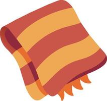 Illustration of a Scarf with a Red and Yellow Striped Fabric vector