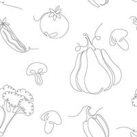 línea sin costura modelo en muestras, ornamento para envase papel textil tela loseta dibujo elemento, naturaleza comida gráfico diseño, eco vegetal ilustración elemento, blanco antecedentes. vector