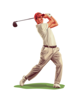 golf speler illustratie, Aan transparant achtergrond png