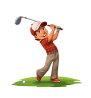 golf player illustration, on transparent background png