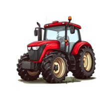 cartoon tractor on transparent background png