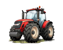 cartoon tractor on transparent background png