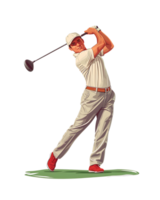 golf speler illustratie, Aan transparant achtergrond png