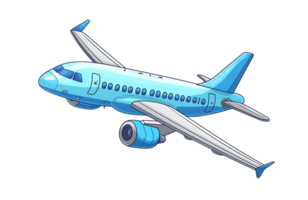 ein Karikatur Flugzeug fliegend auf ein transparent Hintergrund png