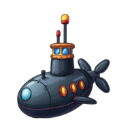 cartoon submarine on transparent background png