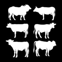 vaca silueta icono ilustración aislado ilustración vector