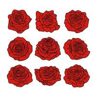 Roses silhouettes flower set. Flower silhoutte. illustration vector