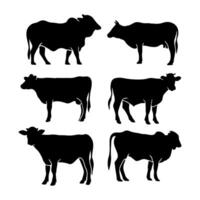 vaca silueta icono ilustración aislado vector