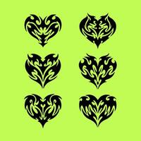 corazón tatuaje diseño llamas y fuego corazón y amor símbolos gótico tatuajes y impresión vector