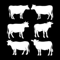 vaca silueta icono ilustración aislado ilustración vector