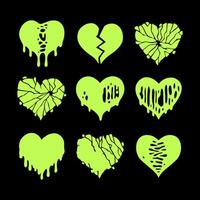 Heart tattoo design flames and fire heart and love symbols gothic tattoos and print vector
