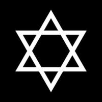 Solomon Hexagram. The Star of David. Black glyph icon. Magen David. Six-pointed geometric star. State symbol of Israel. vector