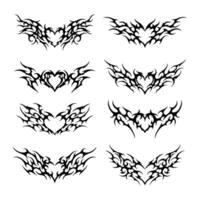 Heart tattoo design flames and fire heart and love symbols gothic tattoos and print vector