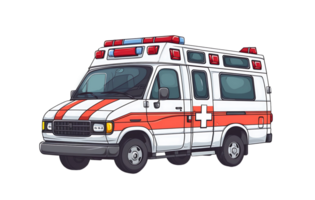 an ambulance on a transparent background png
